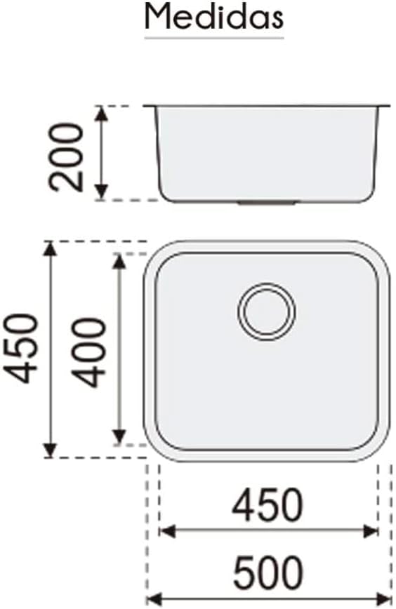 Fregadero bajo encimera 40x45