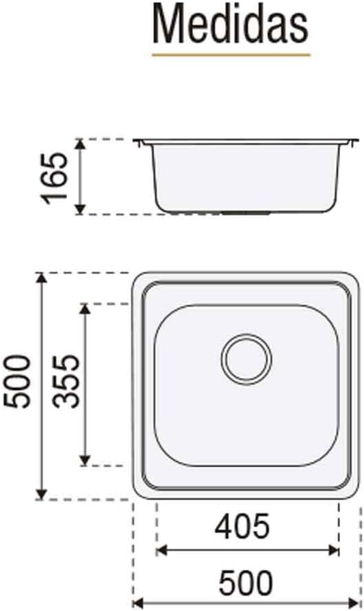 Fregadero encastrar 50x50