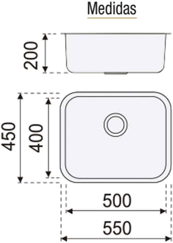 Fregadero bajo encimera 40x50
