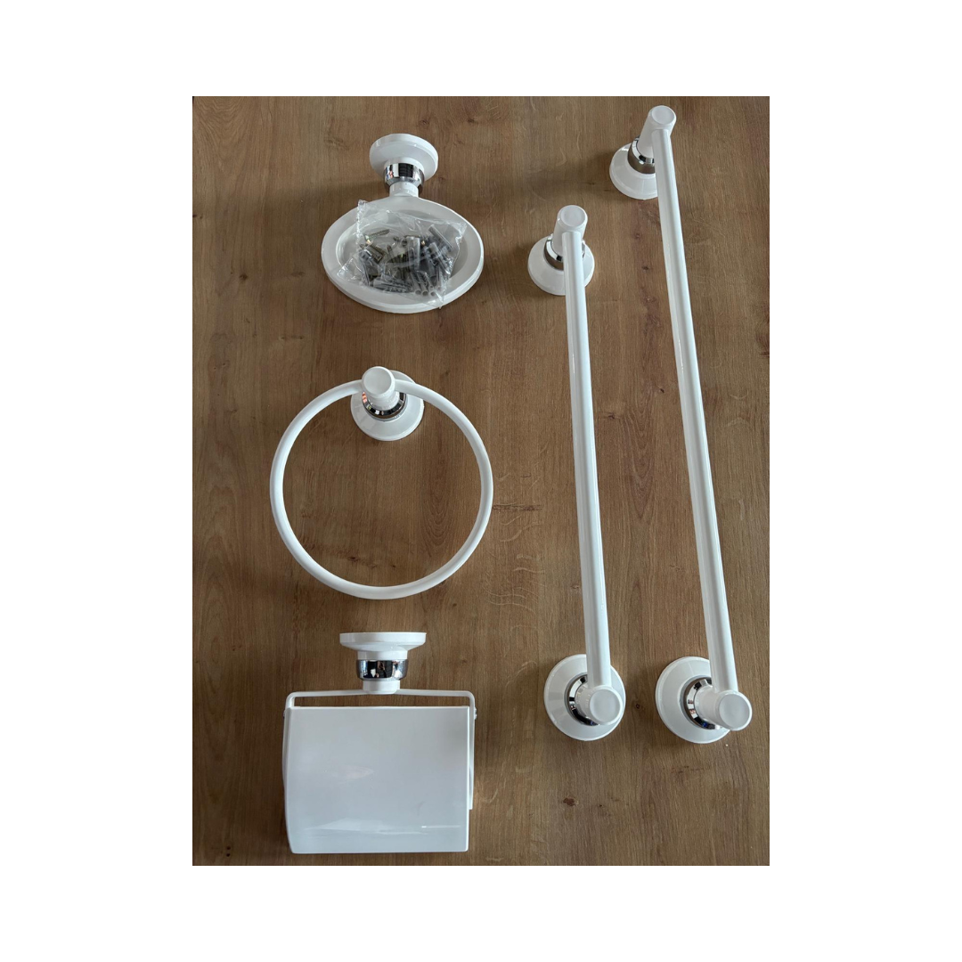 Accesorios baño blanco-cromo