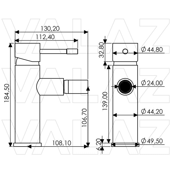Grifo de bidet monomando cromo