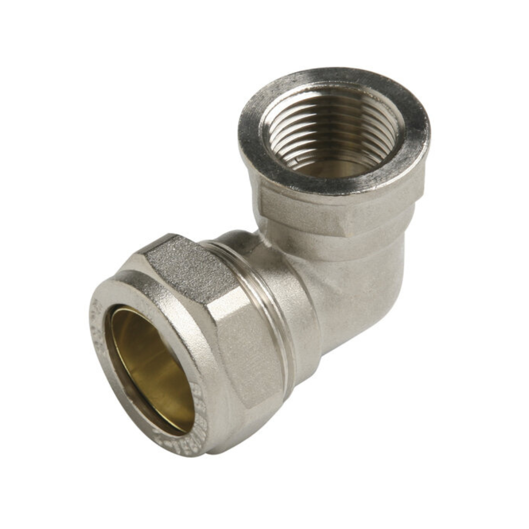 Codo latón niquelado 90° a 1/2H (Sin necesidad de soldar)