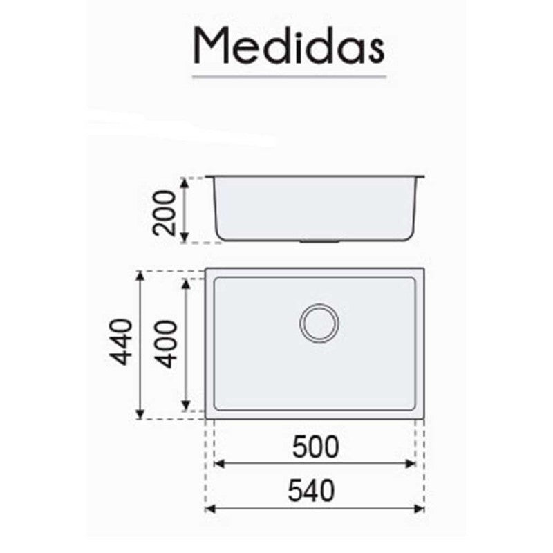 Fregadero bajo encimera 40x50