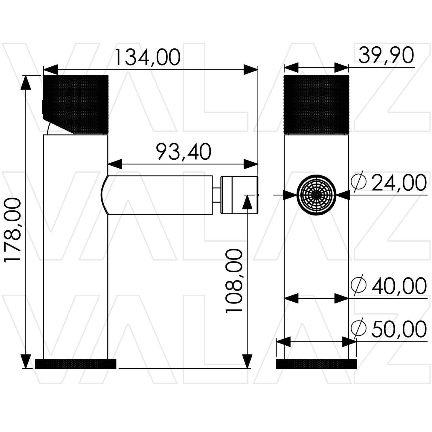 Grifo de bidet cromado monomando luxury dorado cepillado