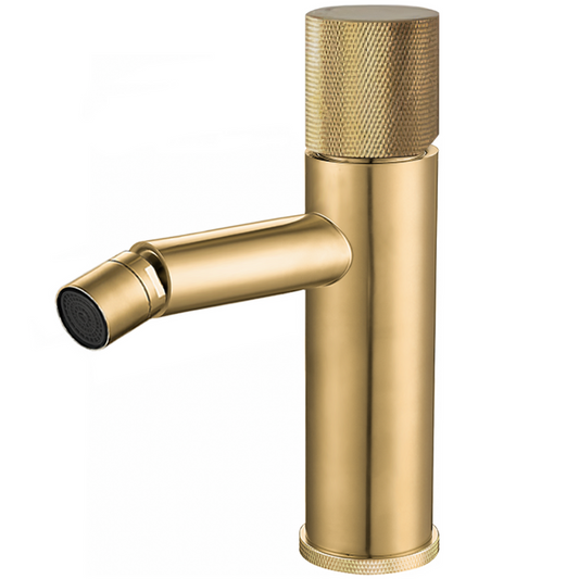 Grifo de bidet cromado monomando luxury dorado cepillado