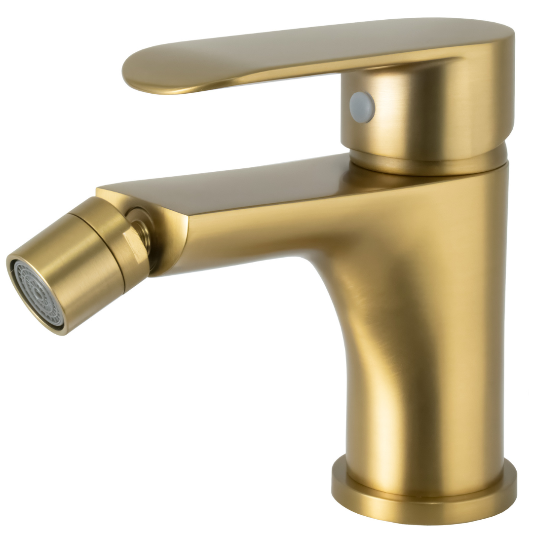 Grifo monomando bidet oro mate serie Turia