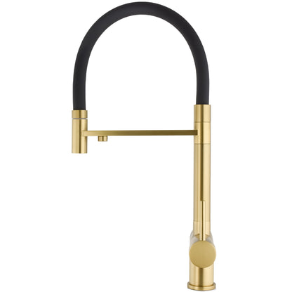 Grifo de cocina 3 vías osmosis oro flexible